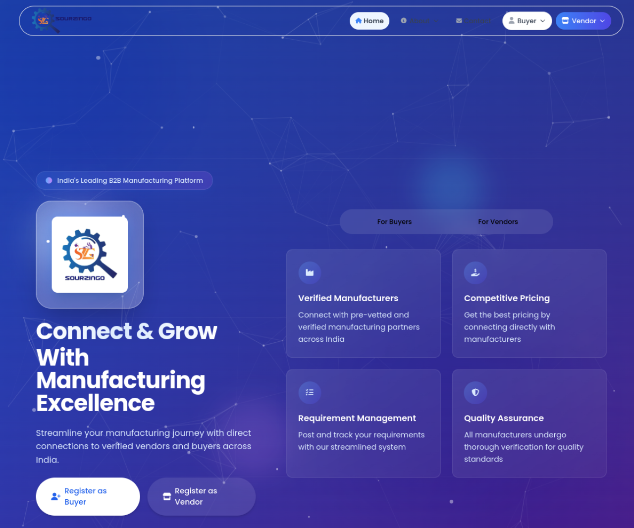 Sourzingo website screenshot